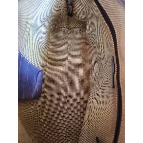 Dooney & Bourke Blue/Lavender Embossed Large Crocodile Handbag - Picture 12 of 13